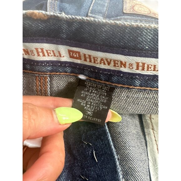 HEAVEN & HELL Vintage Men's 761 Wide Leg Medium Wash Jeans Size 36 - Picture 12 of 13